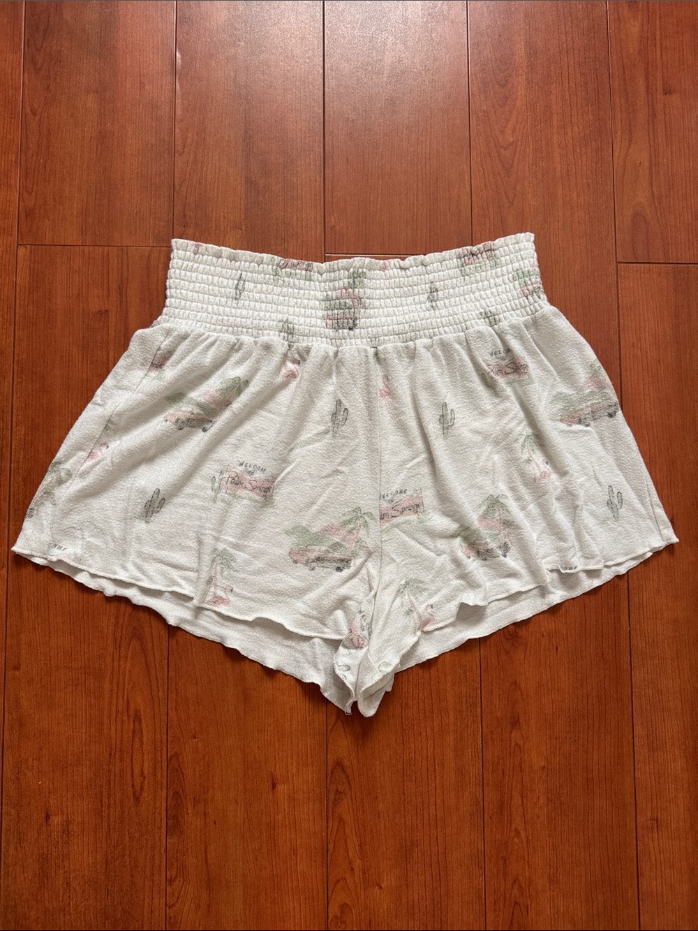 Women's White Printed Palm Springs Sleep Shorts